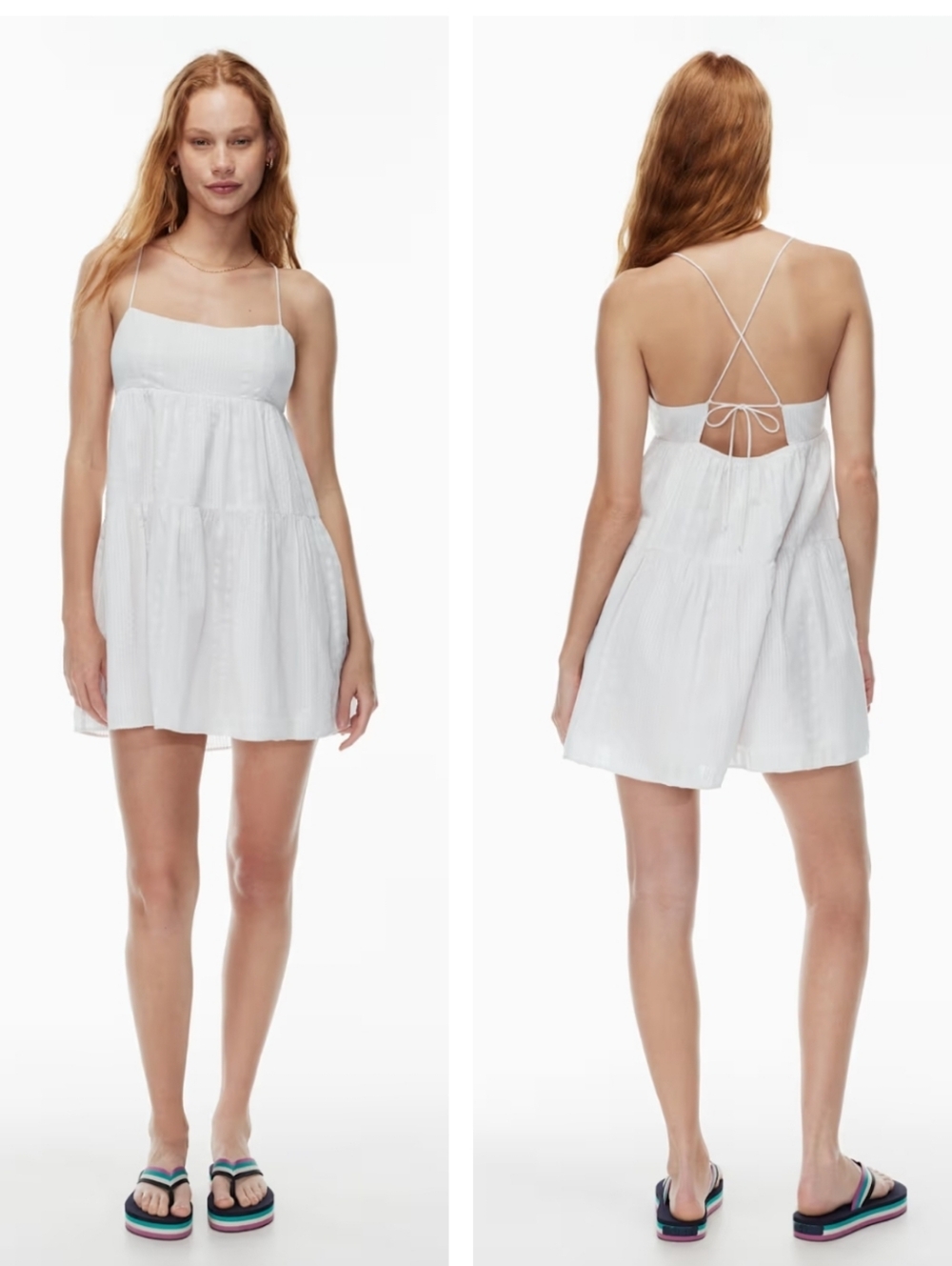 Aritzia Sun-deh Jasper Strappy tiered mini dress XS Yellow